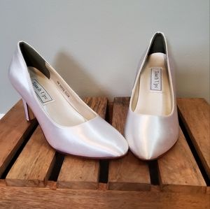 NWOT Bright White Satin Pumps